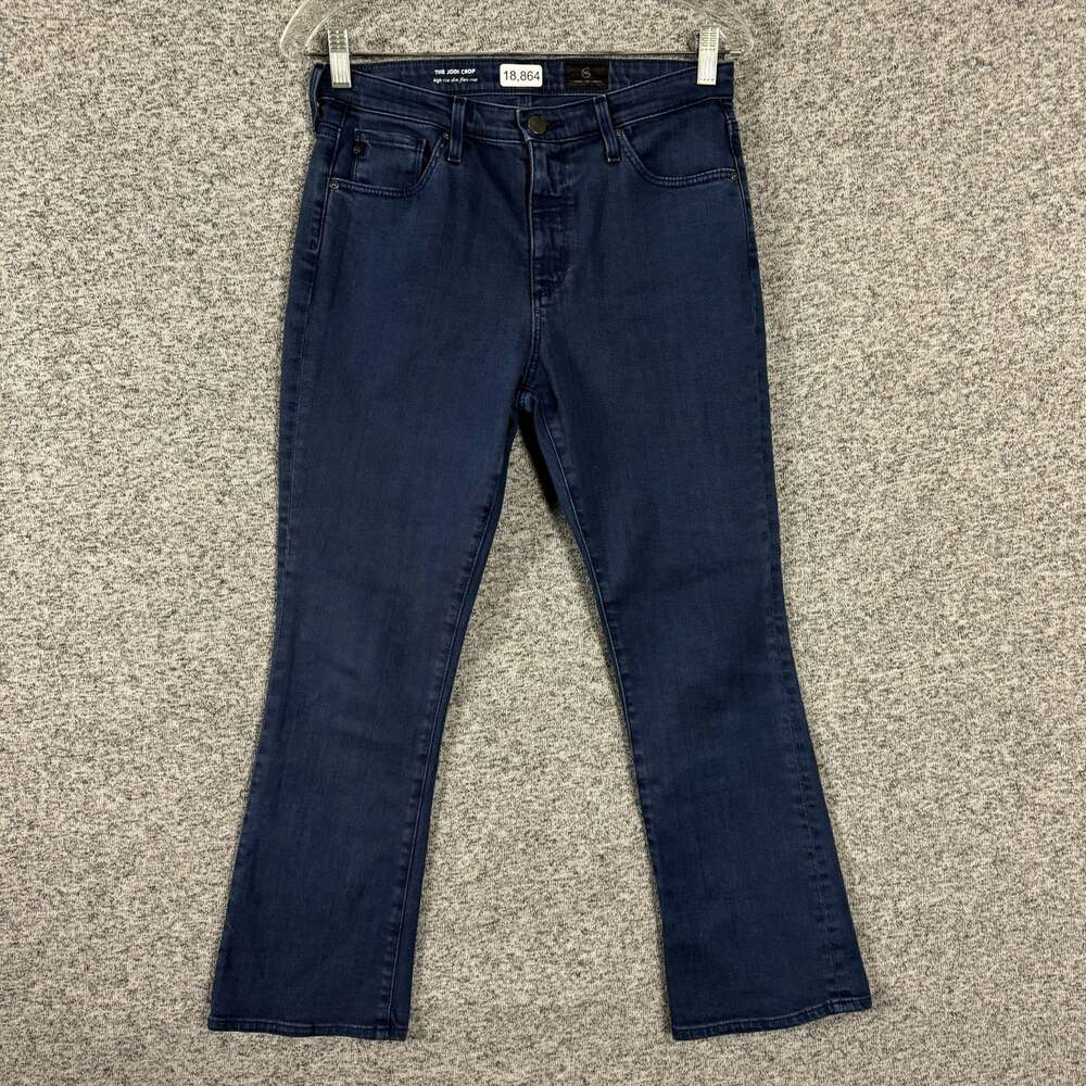 AG Adriano Goldschmied 27R Dark Blue The Jodi Crop High Rise Slim Flare Crop